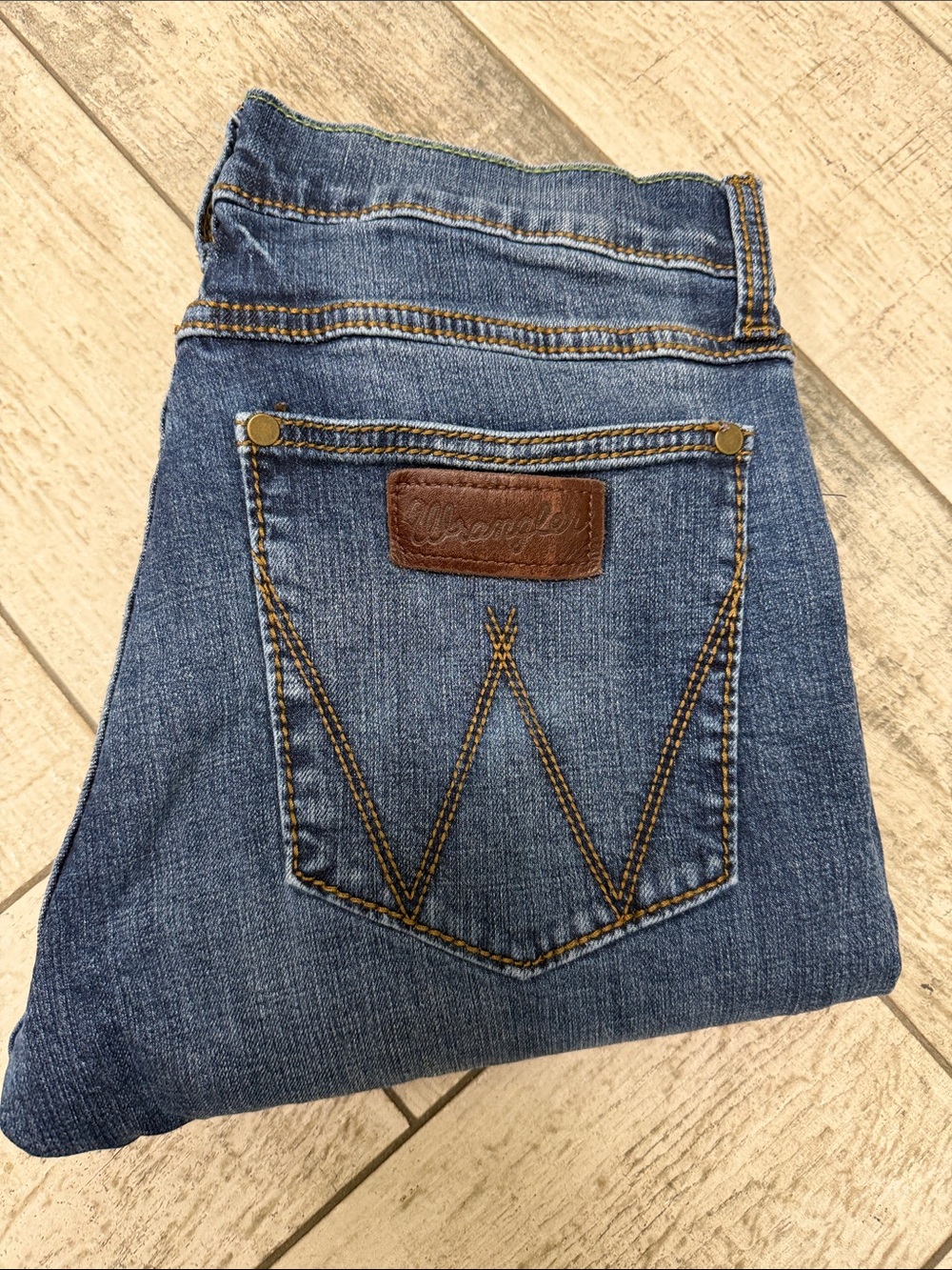 Wrangler Men's Dark Blue Straight Jeans - Picture 4 of 5